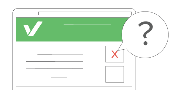 question mark over webpage